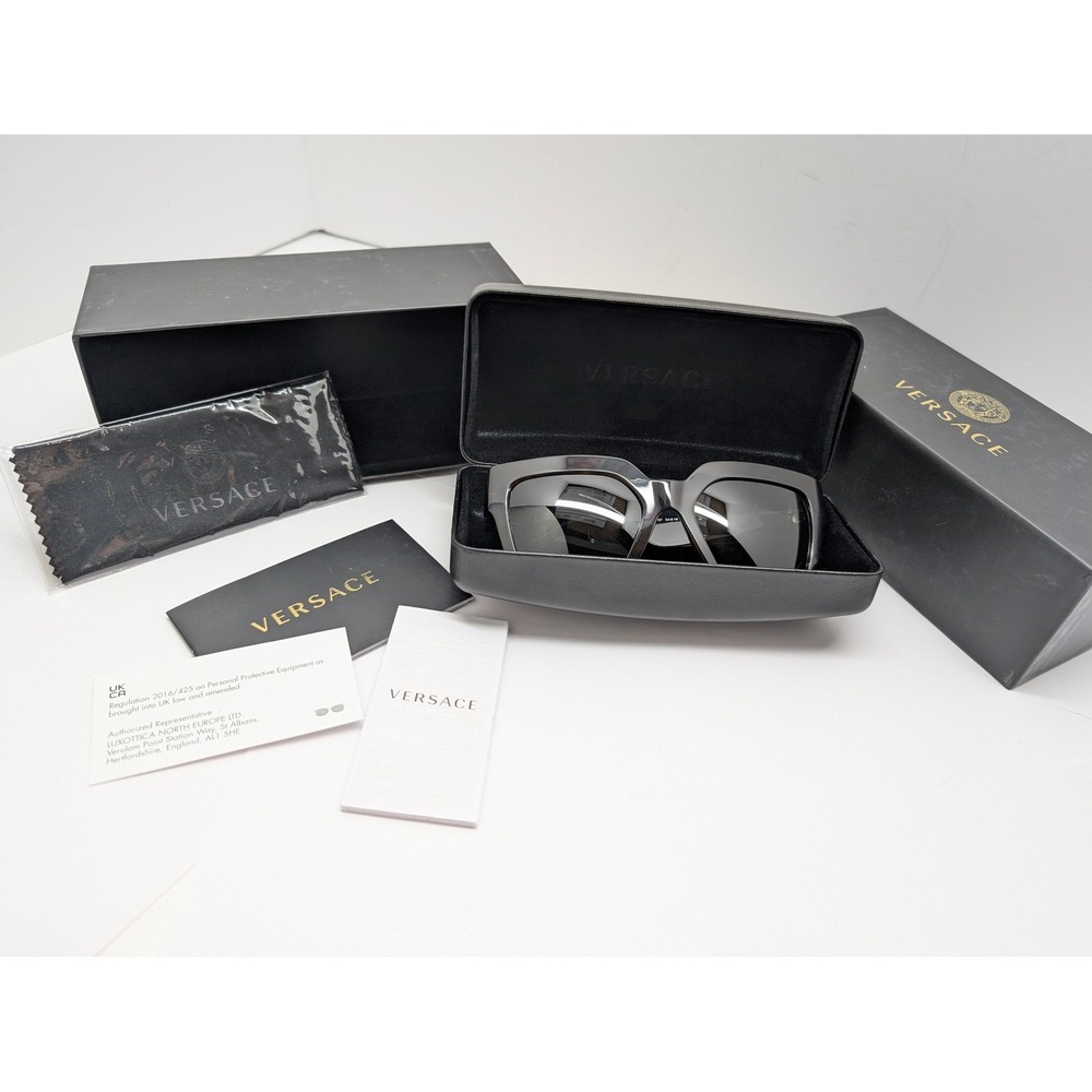 Versace VE4458 Medusa Biggie Sunglasses - Havana Tortoise Dark Grey Full Box Set